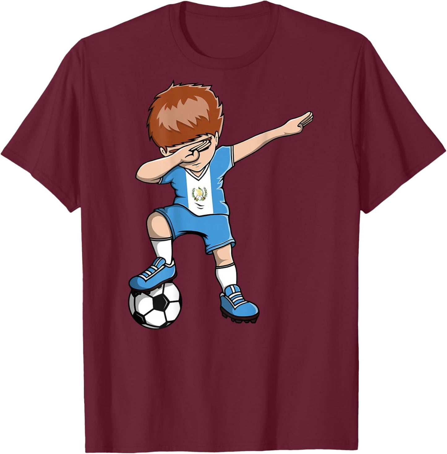 Dabbing Soccer Boy Guatemala Jersey Guatemalan Football Fans T-Shirt - T-Shirt | Maroon