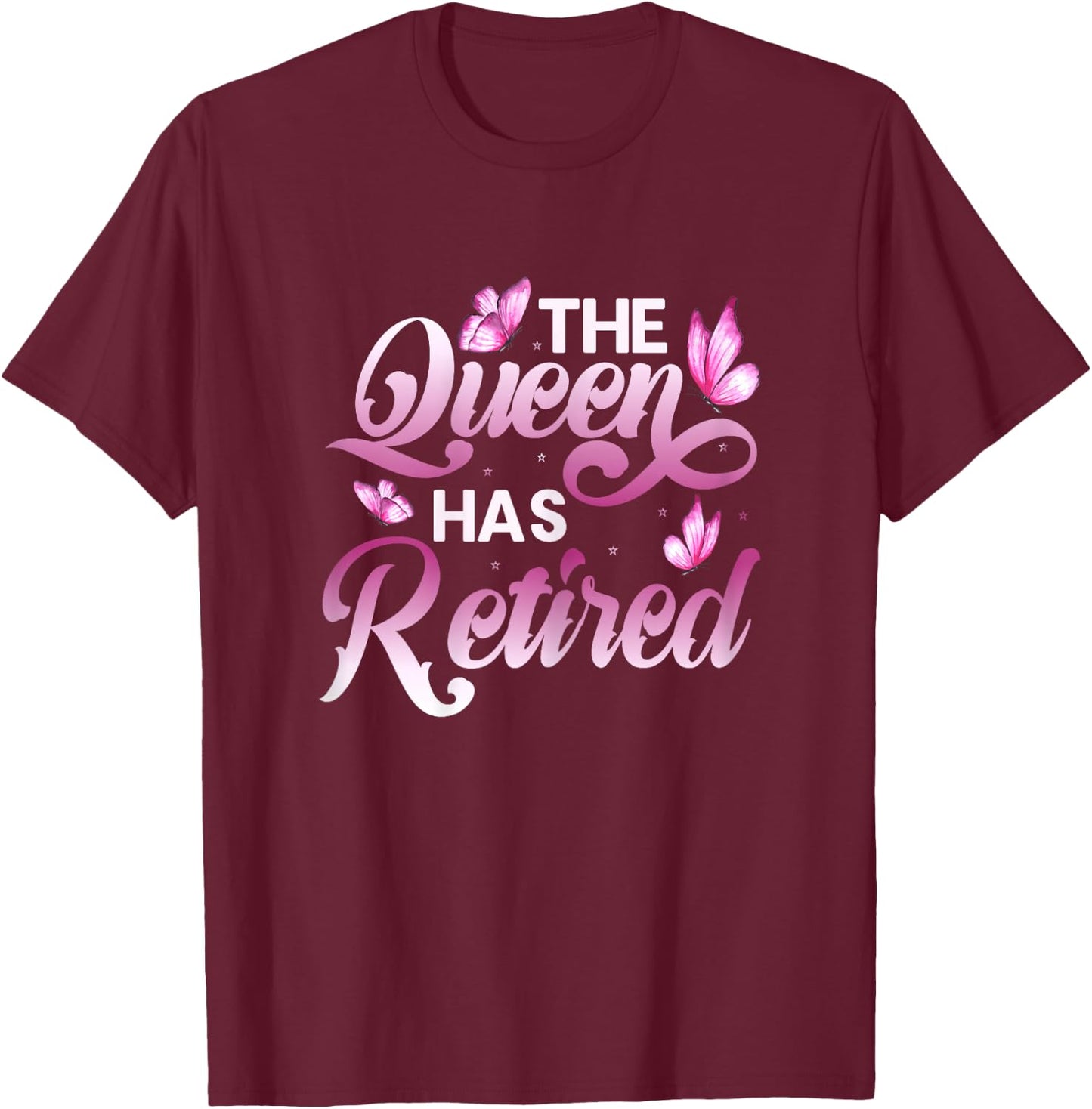 Women Floral The Queen Has Retired T-Shirt - T-Shirt | Maroon