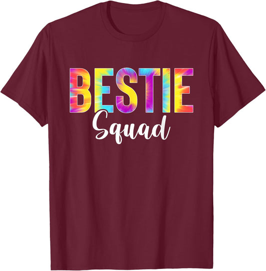 Best Friend Matching Bestie Squad Tie Dye Design For Bestie T-Shirt - T-Shirt | Maroon
