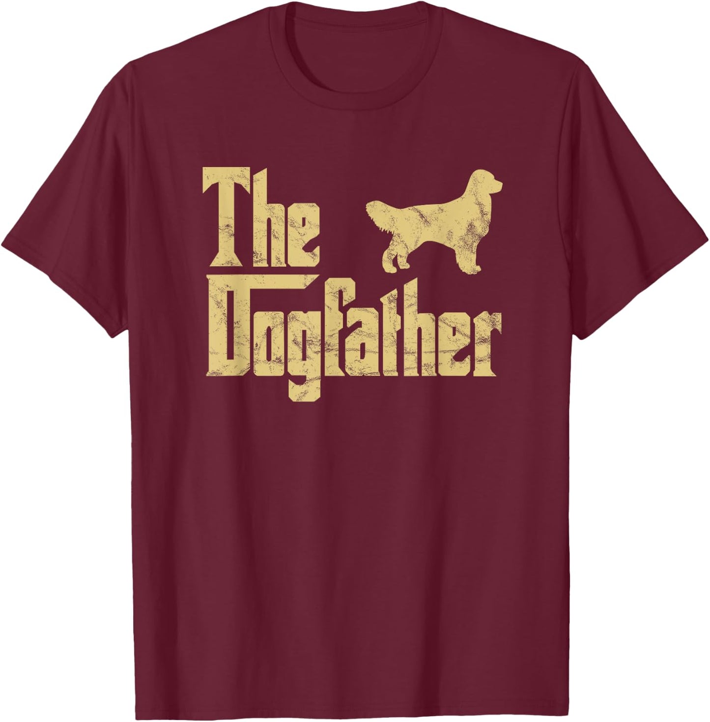 The Dogfather Golden Retriever Funny Dog Owner Women Kids T-Shirt - T-Shirt | Maroon