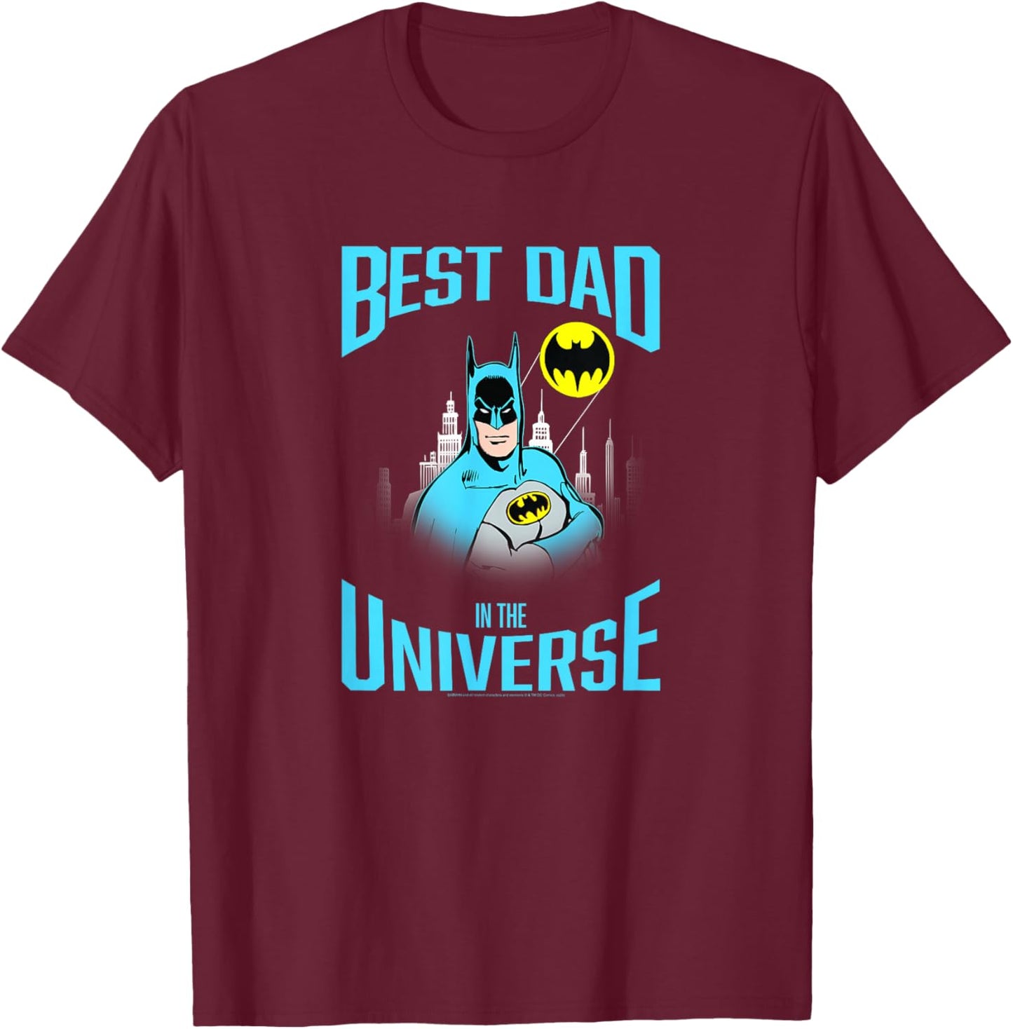 DC Comics Batman Best Dad in The Universe T-Shirt - T-Shirt | Maroon