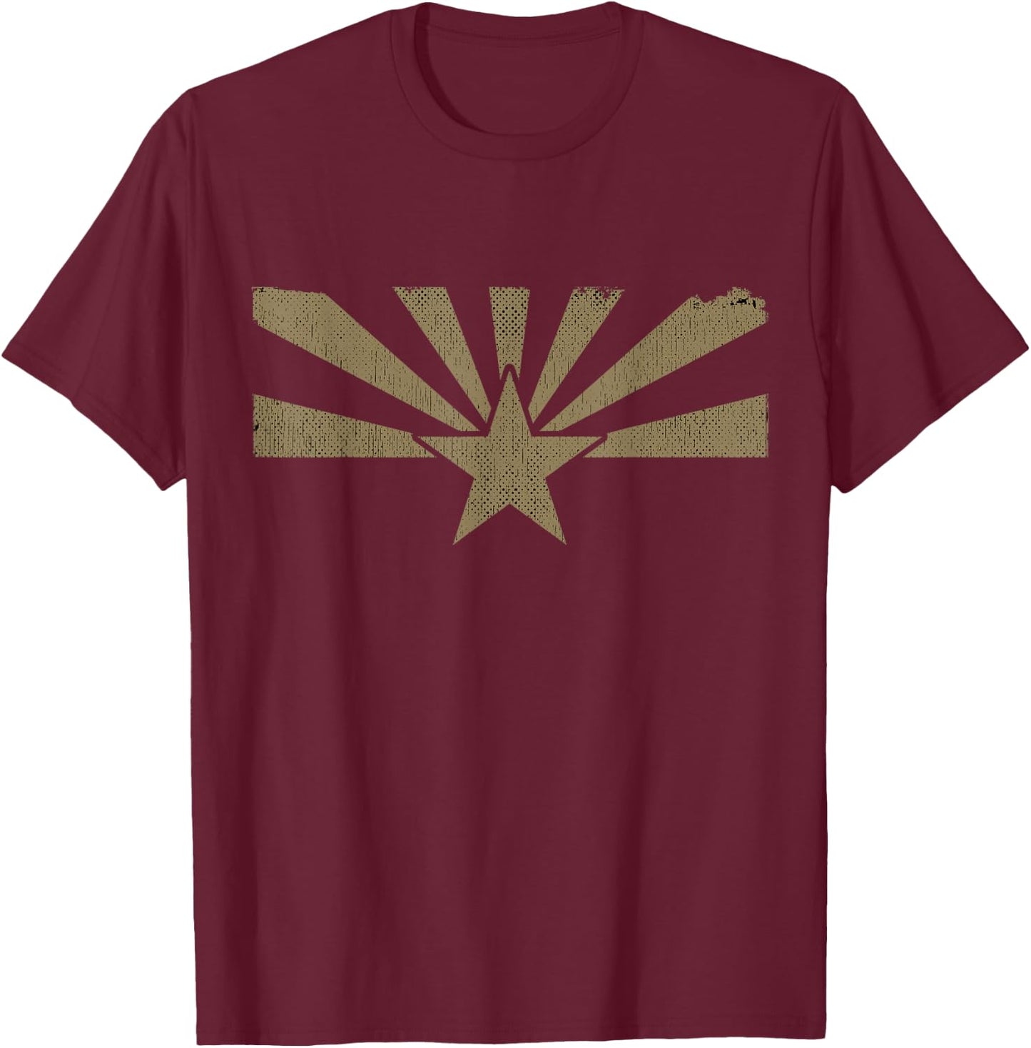 Distressed Vintage State of Arizona Flag T-Shirt - T-Shirt | Maroon