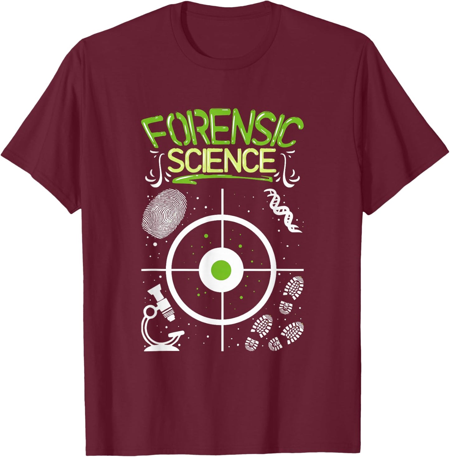 Crime Scene Forensic Science Gift Forensic Detective T-Shirt - T-Shirt | Maroon