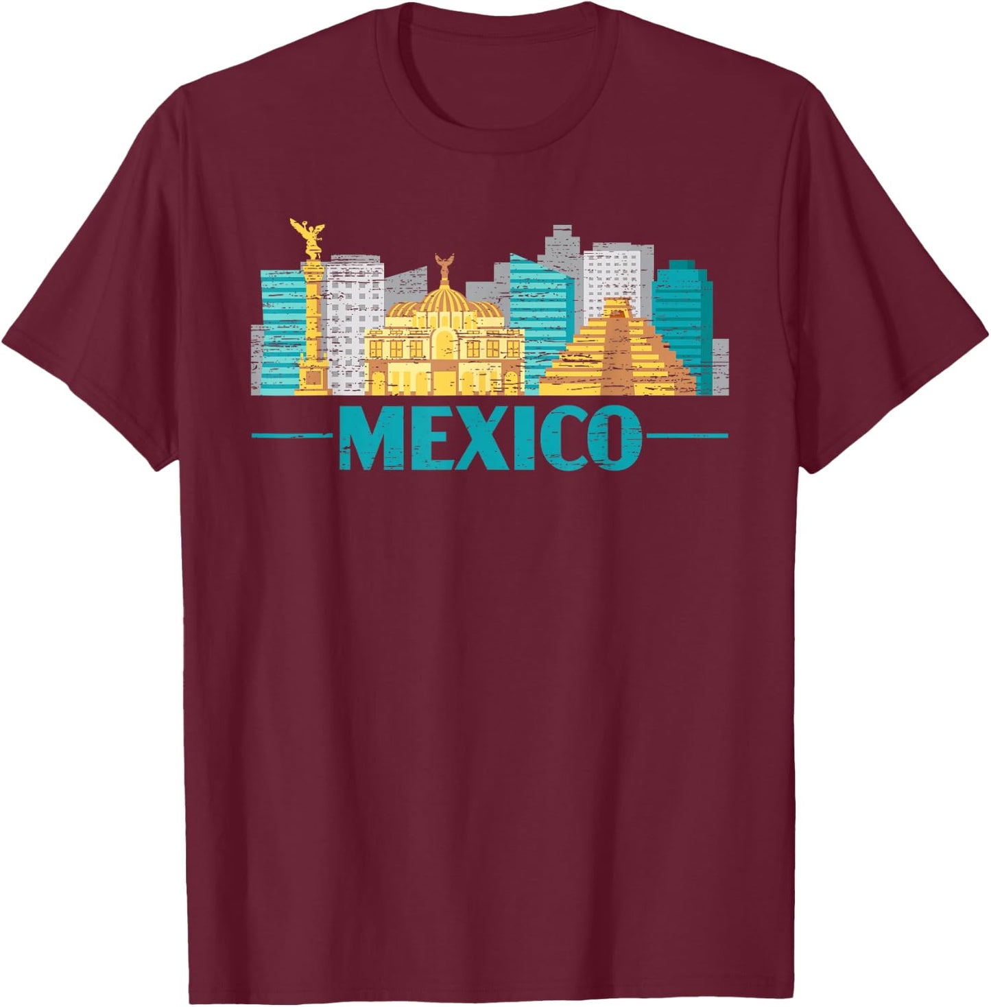 Proud Mexico Gift For Mexicans Mexico City City T-Shirt - T-Shirt | Maroon