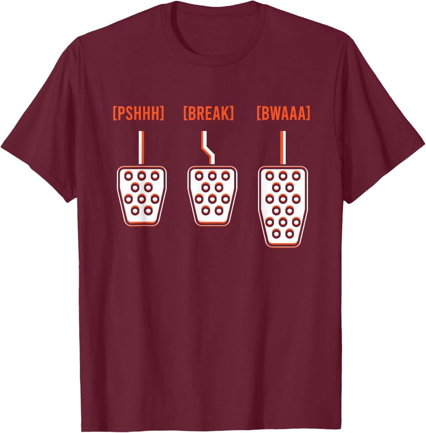 Manual Transmission Pedals Automobile Car Mechanic T-Shirt - T-Shirt | Maroon