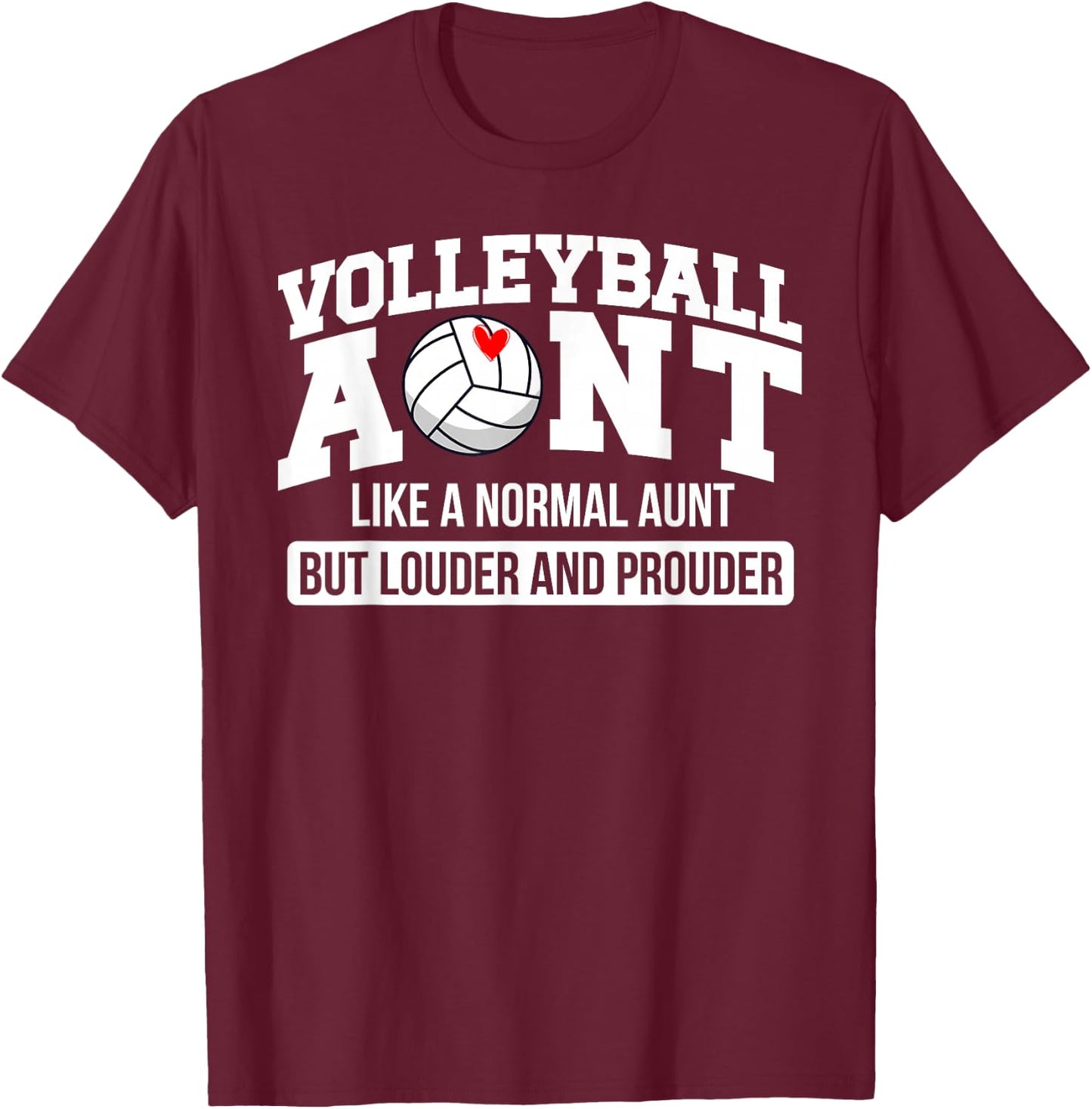 Volleyball Aunt Of A Volleyball Player Aunt Definition T-Shirt - T-Shirt | Maroon