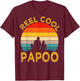 Reel Cool Papoo Fishing Daddy Vintage Grandpa Fathers Day T-Shirt - T-Shirt | Maroon