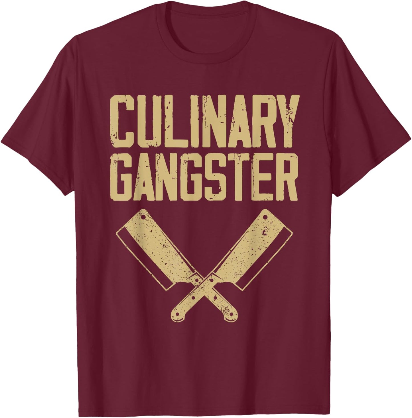 Funny Chef Art Men Women Restaurant Kitchen Food Cooking T-Shirt - T-Shirt | Maroon