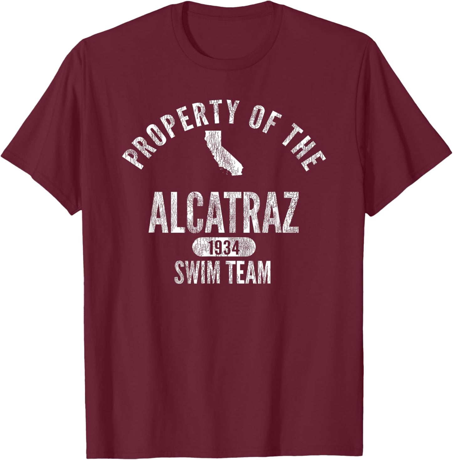 Alcatraz Swim Team T-Shirt - T-Shirt | Maroon