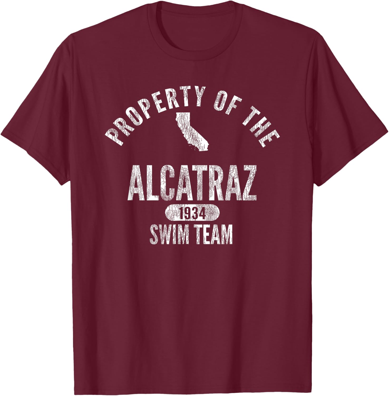 Alcatraz Swim Team T-Shirt - T-Shirt | Maroon