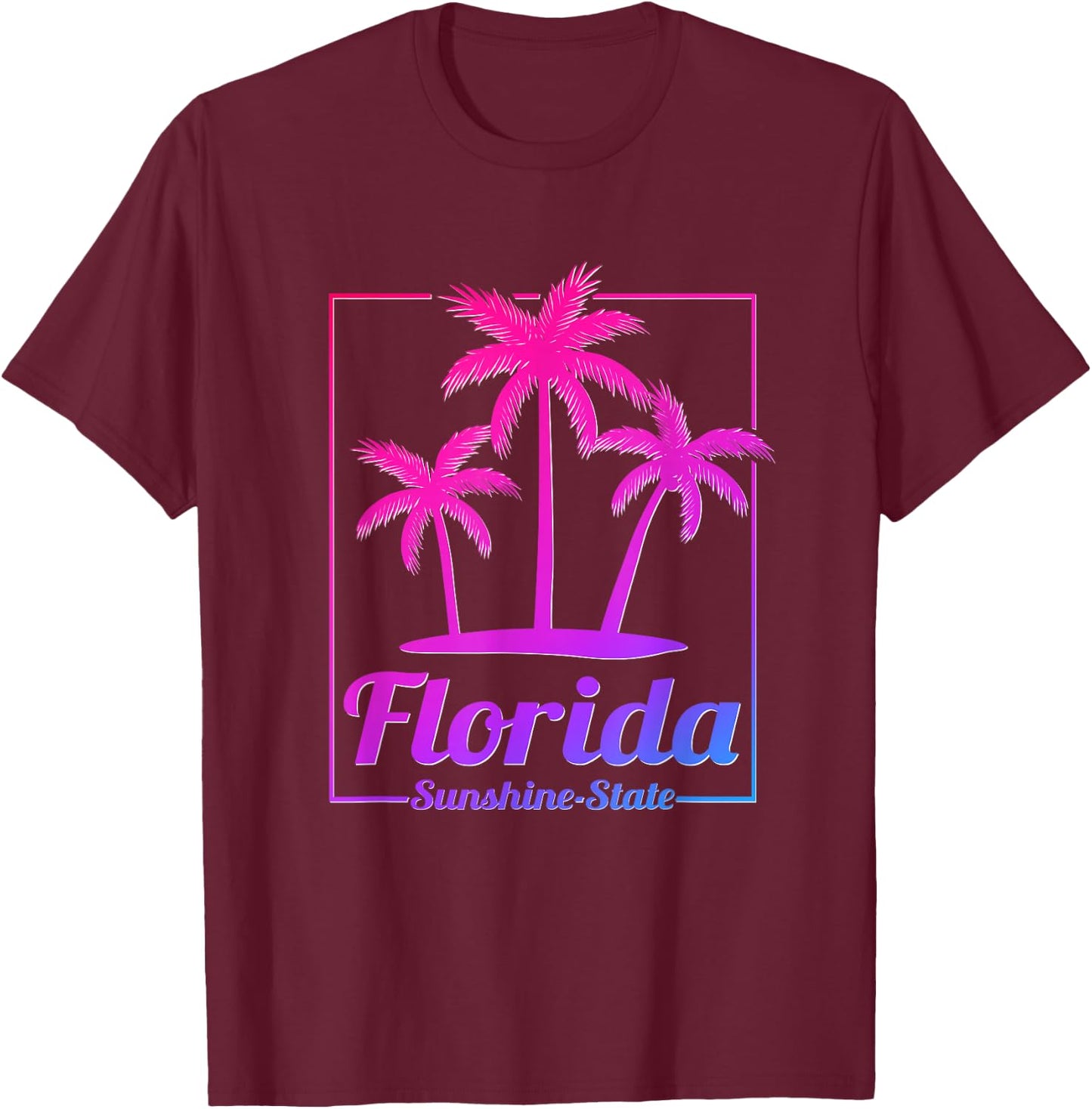 Florida Sunshine State Retro Look T-Shirt - T-Shirt | Maroon