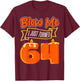 Candle 64 Birthday Wish Party Decoration Candlelight Cake T-Shirt - T-Shirt | Maroon