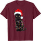 Black Cat Christmas lights Cat Lover Christmas T-Shirt - T-Shirt | Maroon