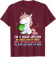 Vegan Unicorn Funny Saying Badass Men Women Herbivore T-Shirt - T-Shirt | Maroon