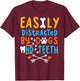 Dentist Dental Hygienist Assistant Dog Tooth Gift T-Shirt - T-Shirt | Maroon
