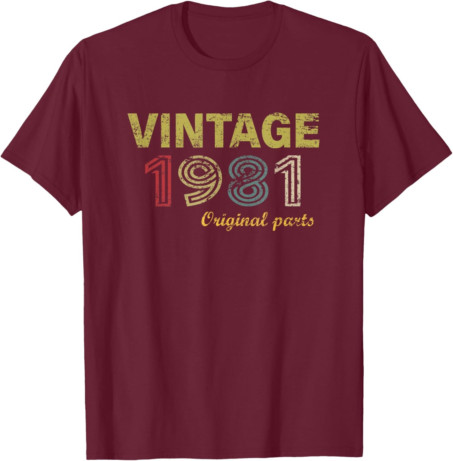 Vintage 1981 Cool 45 Year Old Bday Men Women 45th Birthday T-Shirt - T-Shirt | Maroon
