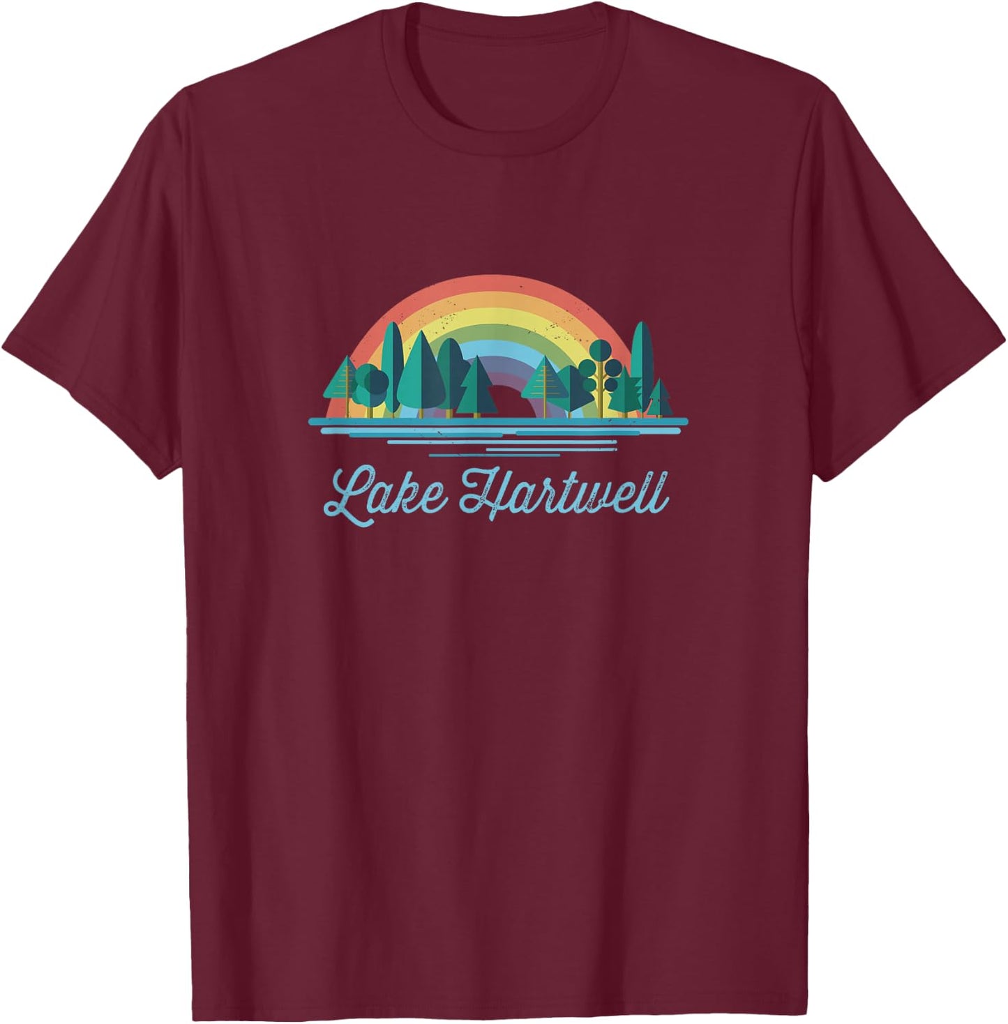 Lake Hartwell - Rainbow Lake Souvenir T-Shirt - T-Shirt | Maroon