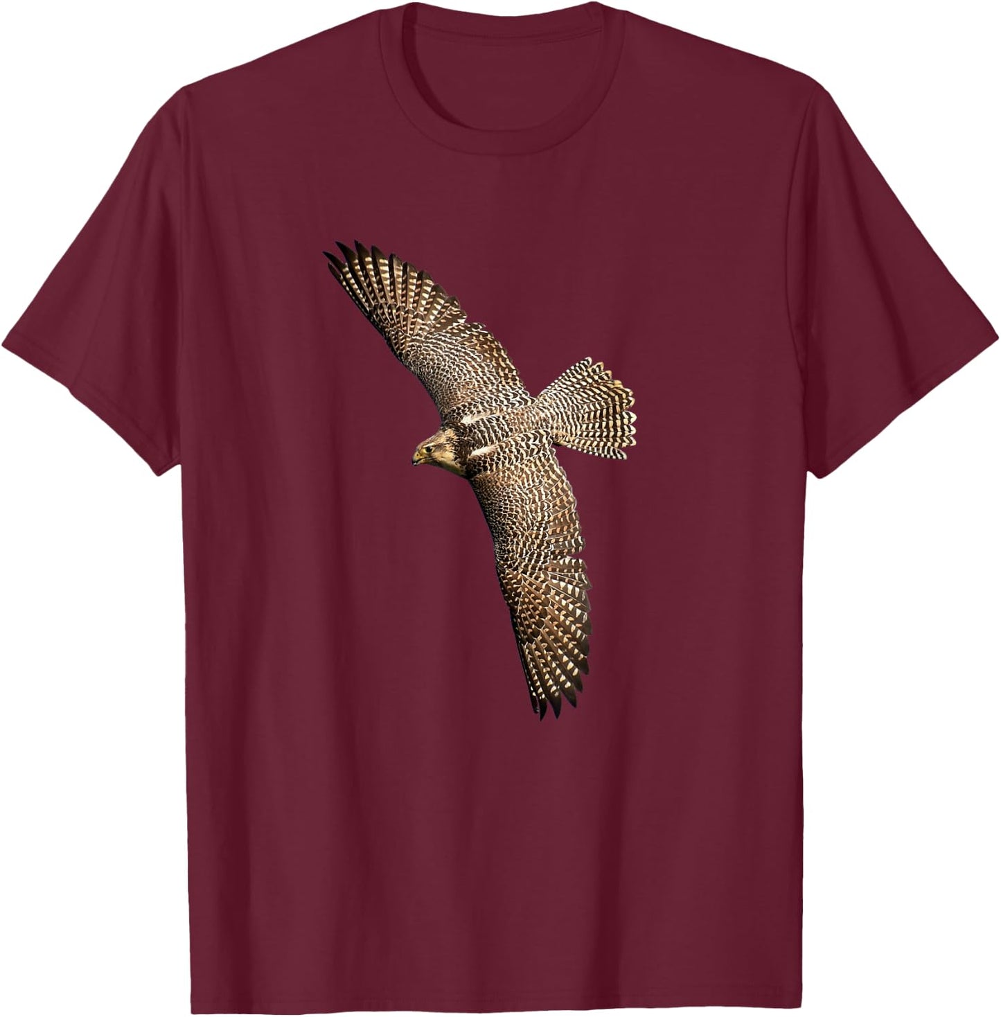 Beautiful Falcon Raptor Flight Bird of Prey Birder T-Shirt - T-Shirt | Maroon