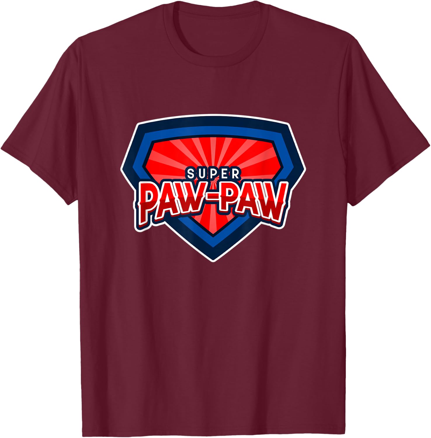 Super Paw-Paw Grandpa Funny Hero T-Shirt - T-Shirt | Maroon