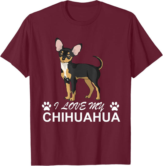 I love my Chihuahua Lover giftidea for Chiwawa Moms and Dads T-Shirt - T-Shirt | Maroon