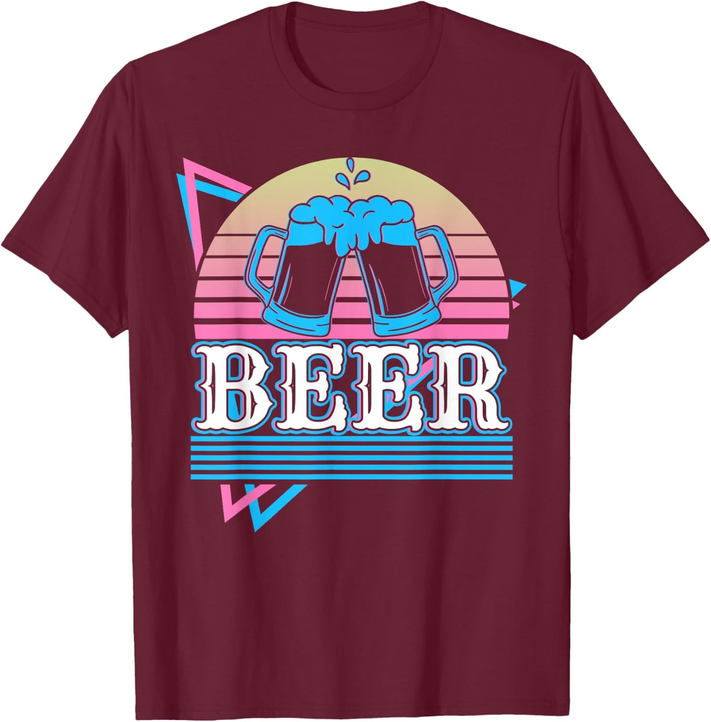 Beer Retro T-Shirt - T-Shirt | Maroon