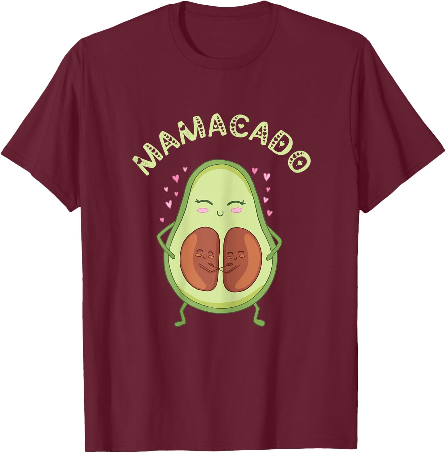 Mamacado Twin Birth Pregnancy Mom Pregnant Mama Avocado T-Shirt - T-Shirt | Maroon