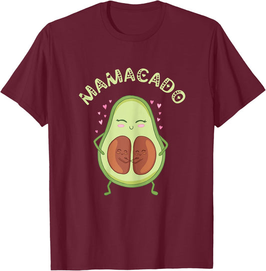 Mamacado Twin Birth Pregnancy Mom Pregnant Mama Avocado T-Shirt - T-Shirt | Maroon