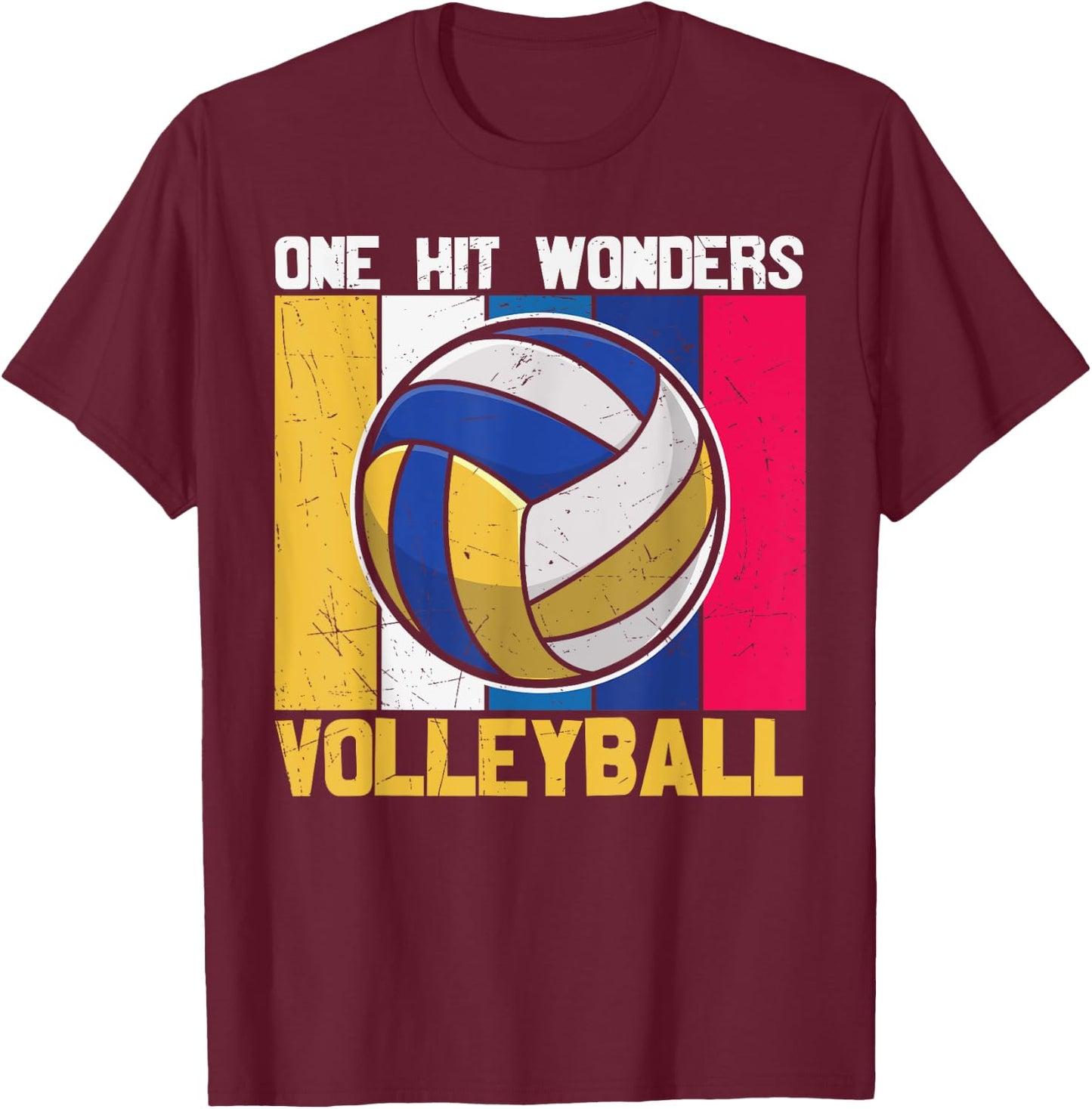 Vintage One Hit Wonders Volleyball Player Sports Coach Fans T-Shirt - T-Shirt | Maroon