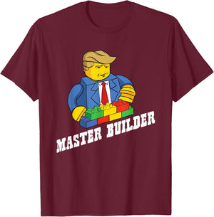 Funny Master Builder Building Blocks Gift Men Women Youth T-Shirt - T-Shirt | Maroon