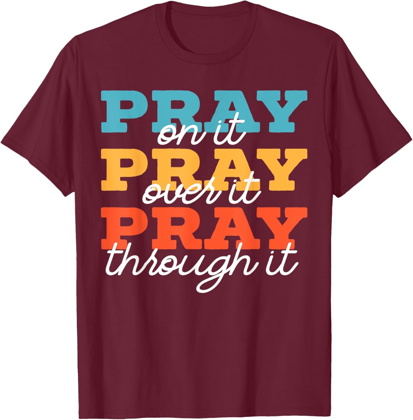 Religious Christian SteMi Apparel -Adults Black Modern Letter Print T-Shirt - T-Shirt | Maroon