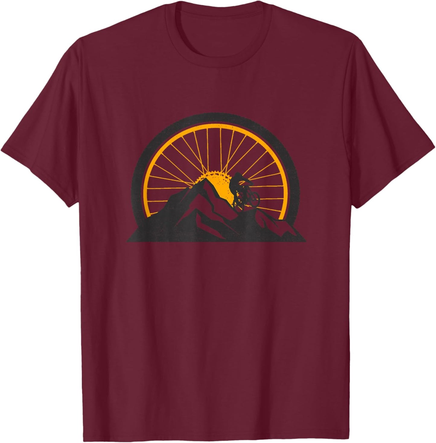 Mountain Bike MTB Clothing - MTB Mountain Bike T-Shirt - T-Shirt | Maroon