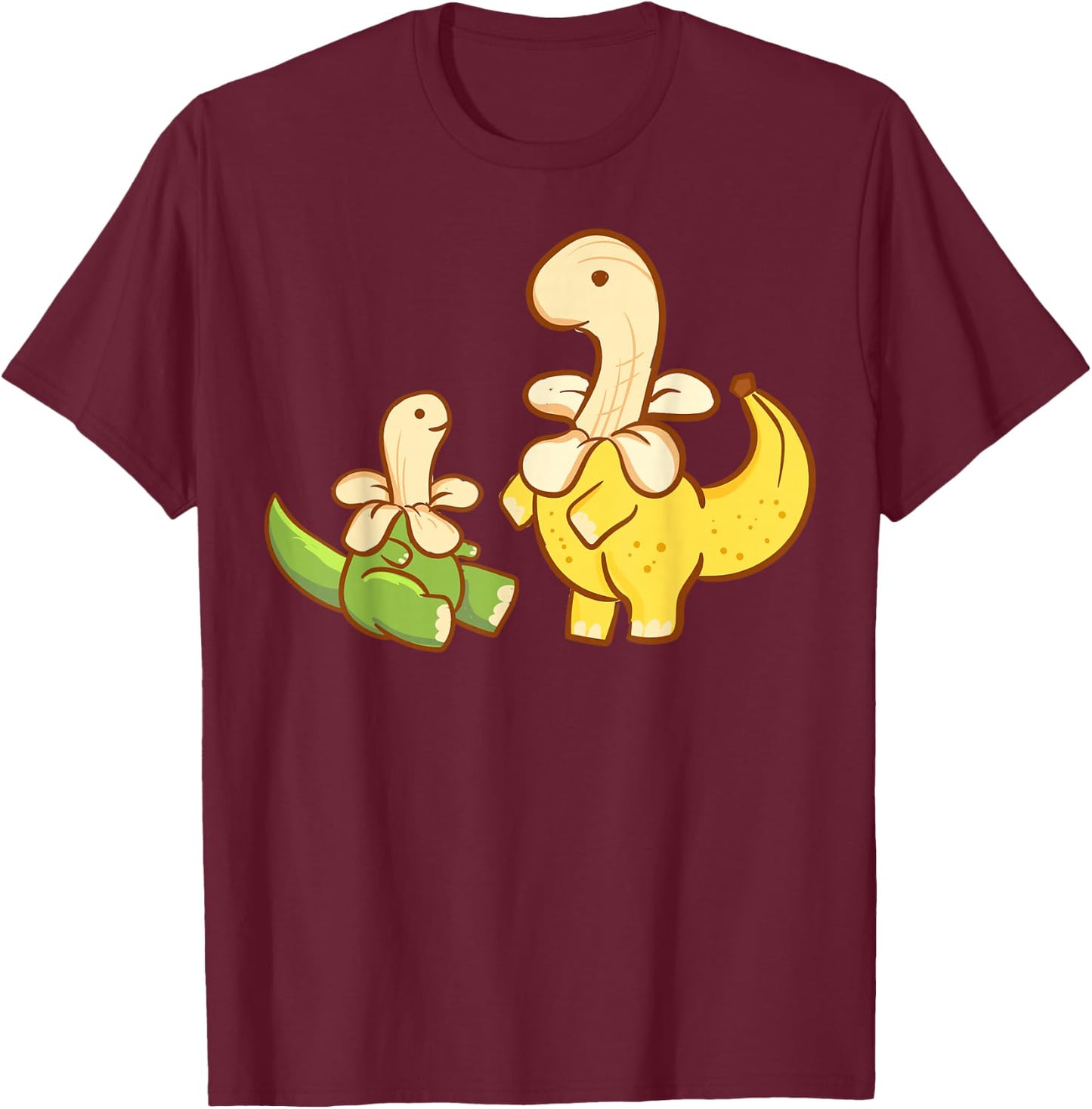 Cute Kawaii Anime - Banana Saurus Bananasaurus - Aesthetic T-Shirt - T-Shirt | Maroon