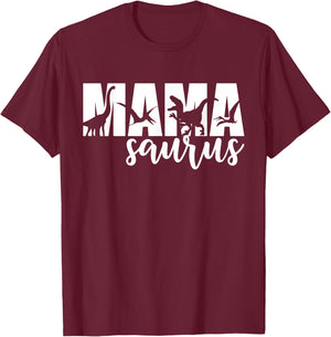 MamaSaurus T rex Dinosaur Funny Mama Saurus Mother's Day T-Shirt - T-Shirt | Maroon