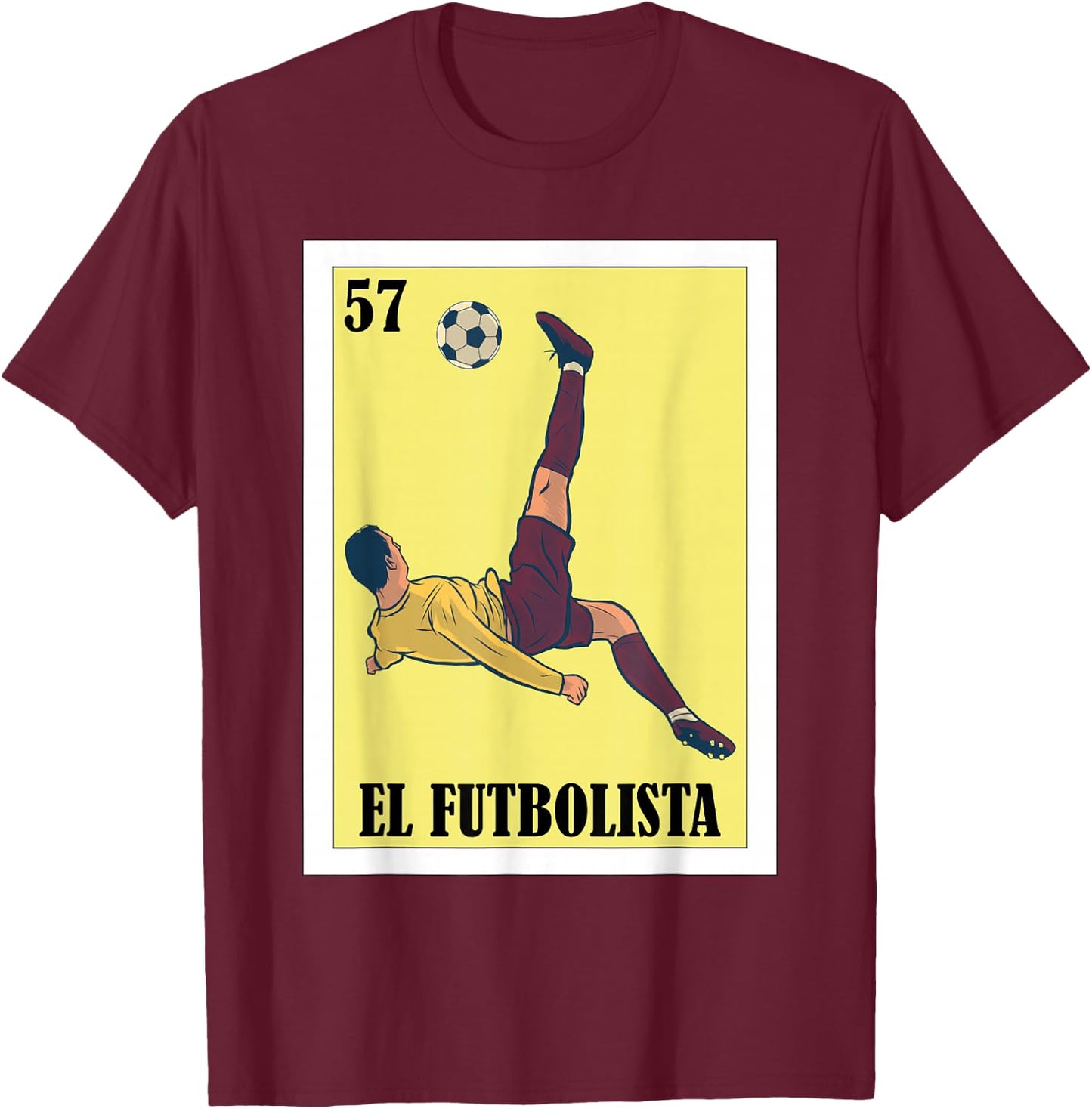 Funny Mexican Soccer Design - El Futbolista T-Shirt - T-Shirt | Maroon