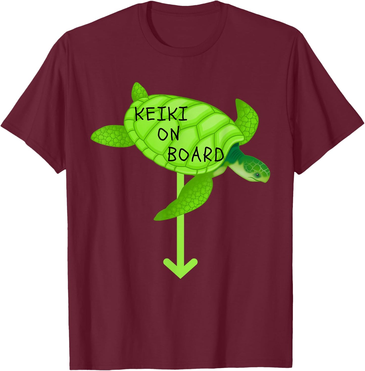 Keiki on Board Turtle Hawaii Hawaiian Pregnancy Ohana T-Shirt - T-Shirt | Maroon