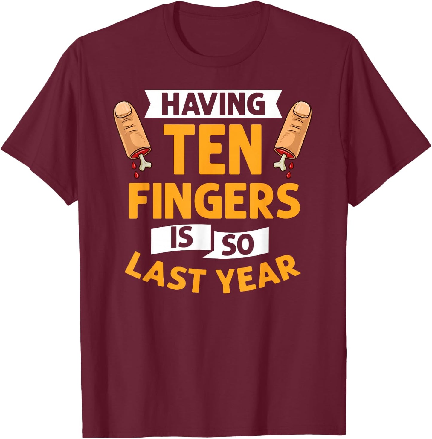 Missing Finger Prosthetic Amputation Recovery T-Shirt - T-Shirt | Maroon