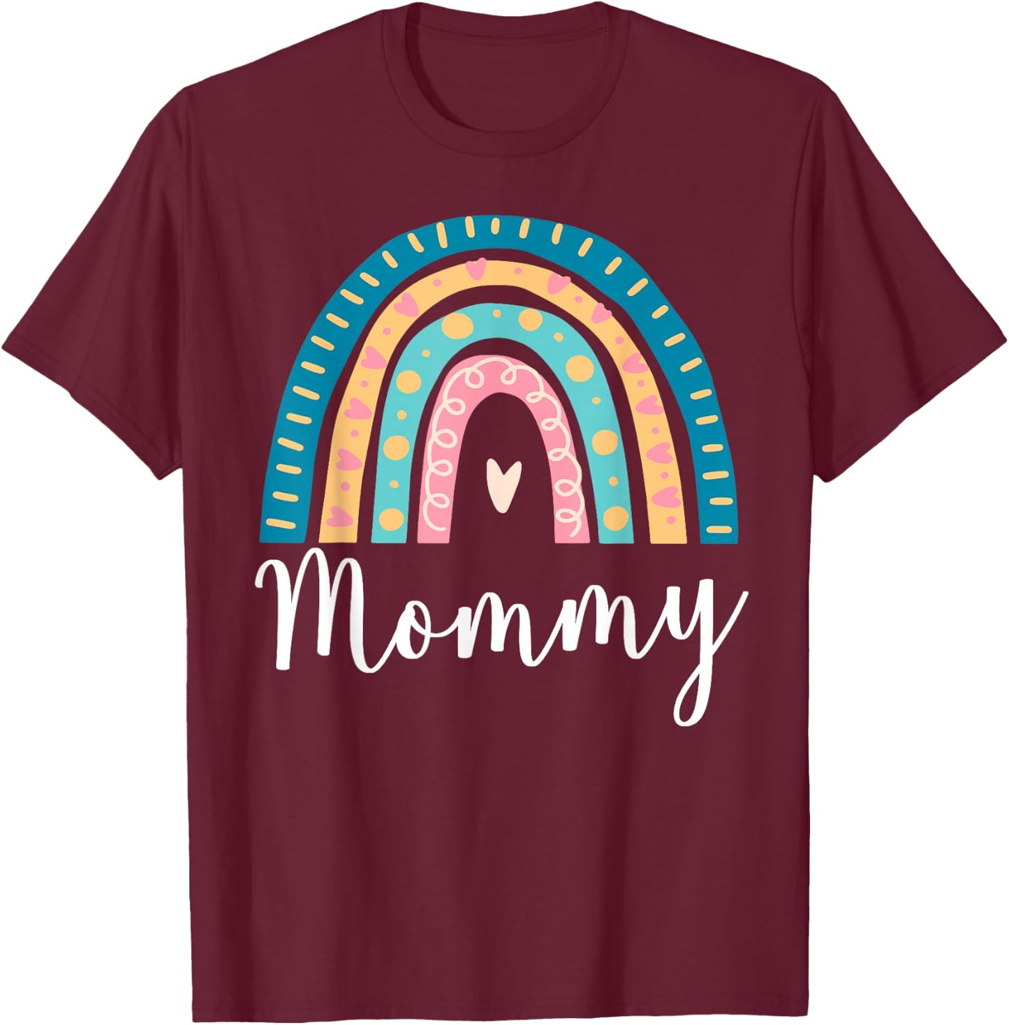 Mommy Rainbow Gifts Mom Family Matching Birthday T-Shirt - T-Shirt | Maroon