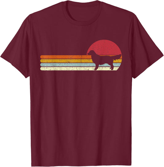 Sunset Golden Retriever Silhouette Dog Owners T-Shirt - T-Shirt | Maroon