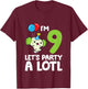 Axolotl 9th Birthday Axolotl I'm 9 Lets Party A Lotl Axolotl T-Shirt - T-Shirt | Maroon