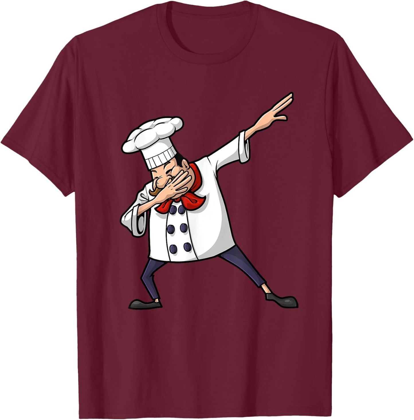 Funny Chef Design Women Cook Hip-hop Dabbing Dance T-Shirt - T-Shirt | Maroon