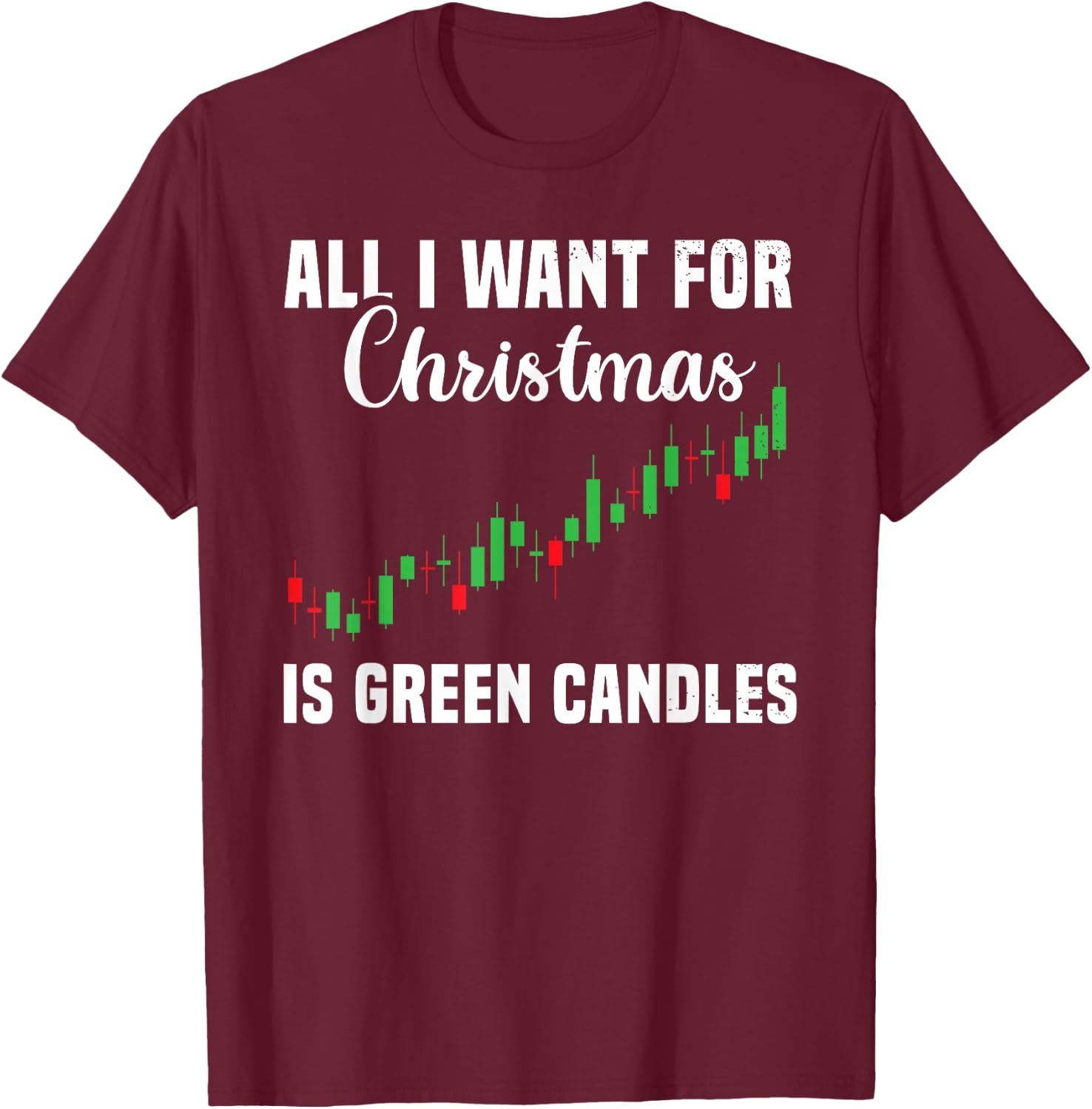 Funny Stock Market Christmas Stock Trader Crypto Trading T-Shirt - T-Shirt | Maroon