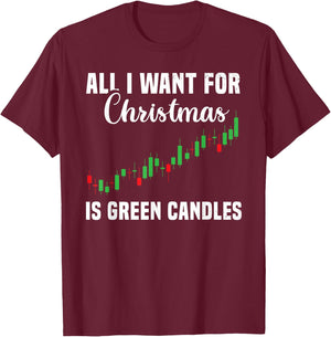 Funny Stock Market Christmas Stock Trader Crypto Trading T-Shirt - T-Shirt | Maroon