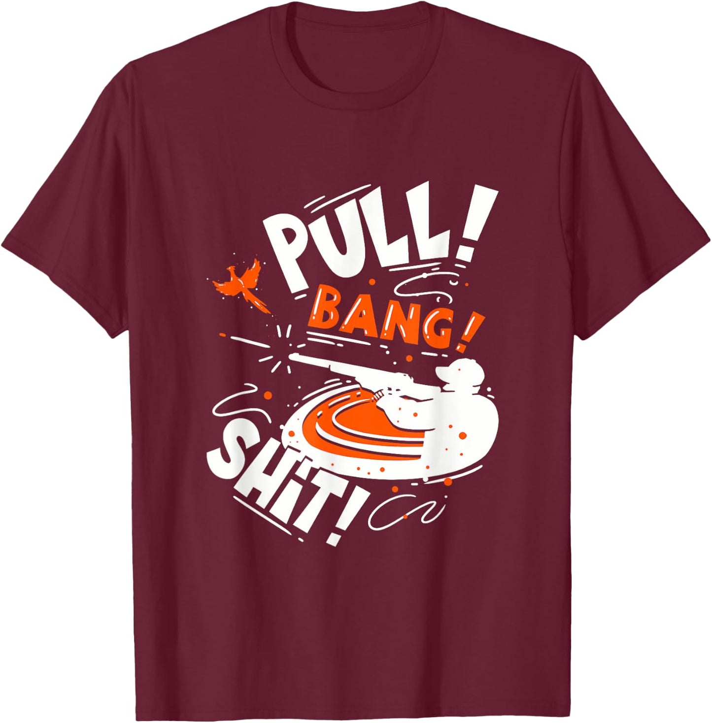 Skeet Shooting Trap Shooter Clay Disc Dad T-Shirt - T-Shirt | Maroon