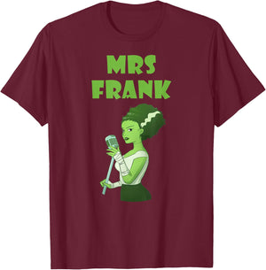 Halloween Bride of Frankenstein Matching Easy Couple T-Shirt - T-Shirt | Maroon