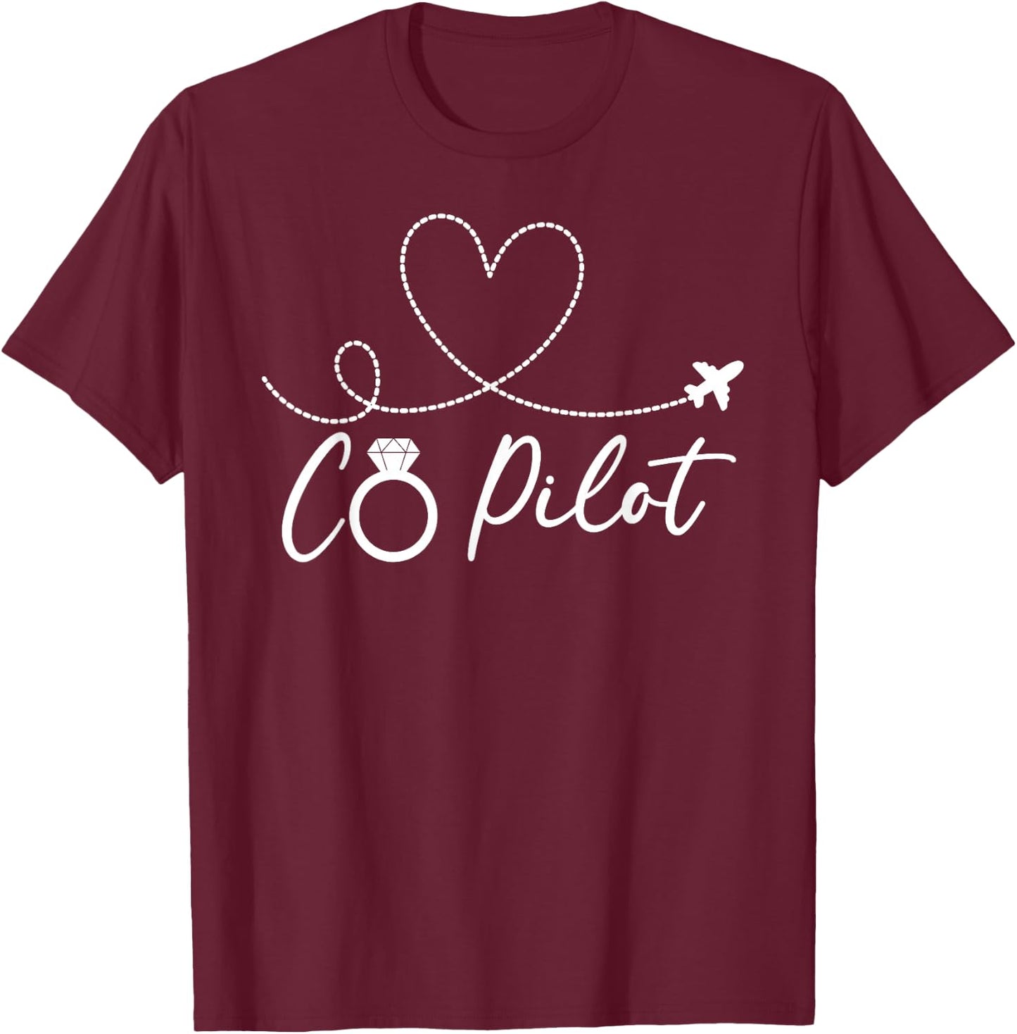 Co Pilot Wife of A Pilot Proud Airplane Pilot Wife T-Shirt - T-Shirt | Maroon