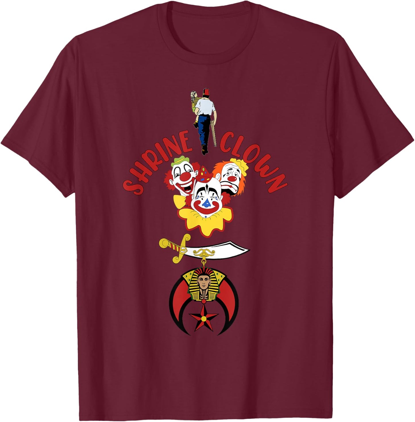 Shrine Clown Shriner with child AAONMS AEAONMS Father's Day T-Shirt - T-Shirt | Maroon