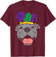 Jester Pitbull Face Mardi Gras Pittie Dog Men Women Kids T-Shirt - T-Shirt | Maroon