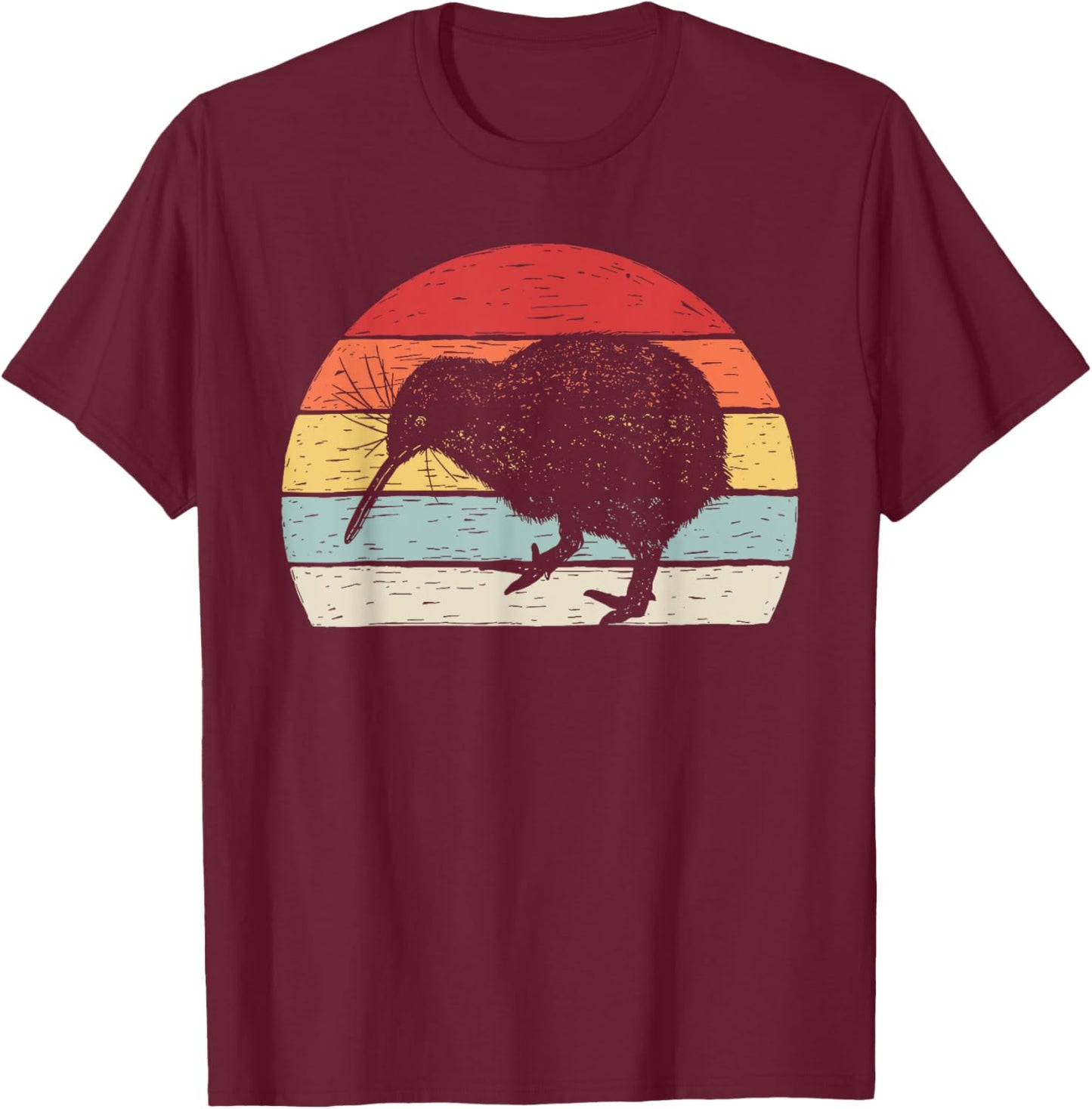Catch Some Rays Vintage Retro Kiwi Bird - Women's Black Small Classic Fit Short Sleeve T-Shirt - T-Shirt | Maroon
