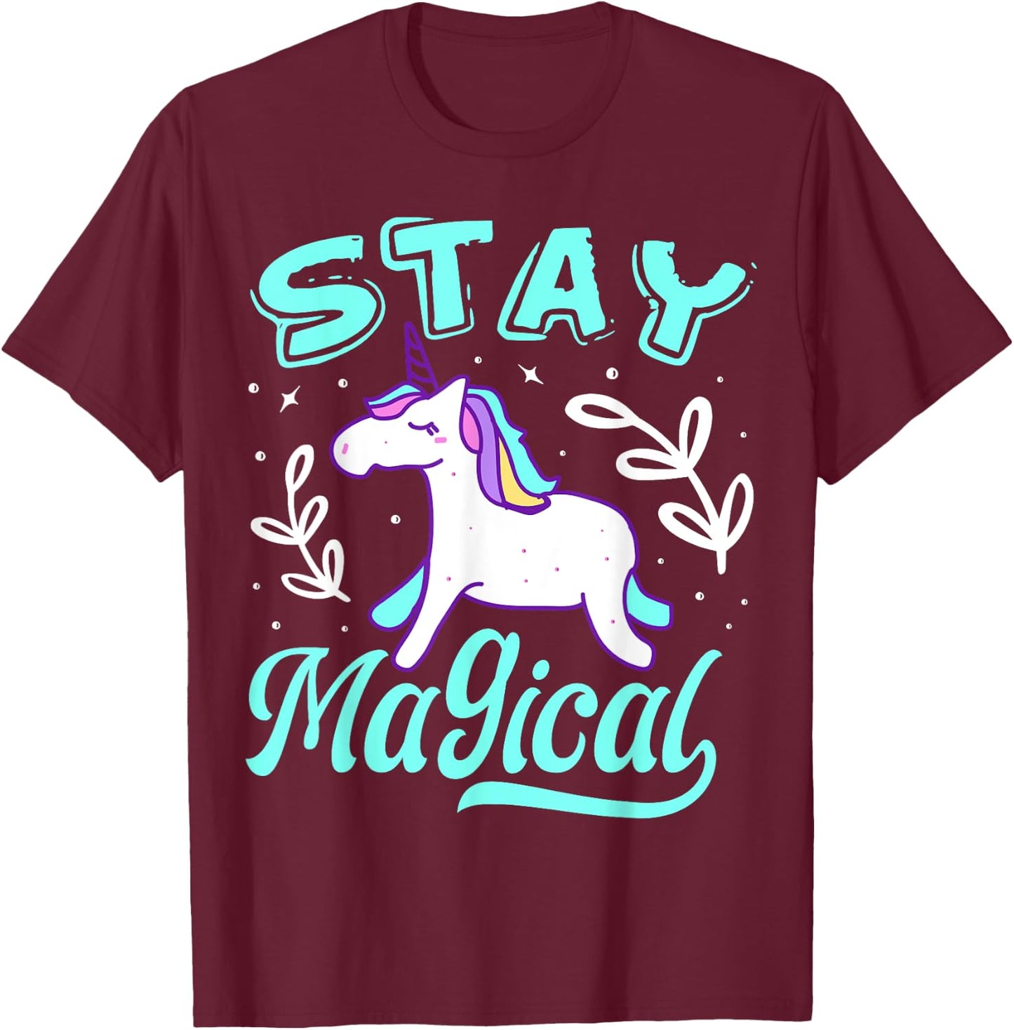 Stay Magical Unicorn T-Shirt - T-Shirt | Maroon