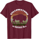 Yellowstone National Park Vintage Retro Buffalo T-Shirt - T-Shirt | Maroon